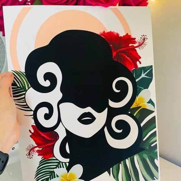 Modern Wall Art Print Tropical Woman Unframed - Picture 14 of 16